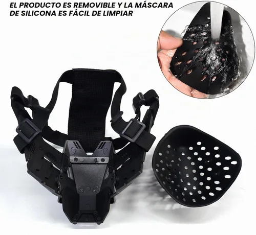 Vista 5 de Máscara punk Airsoft, máscara gótica para disfraz para hombre