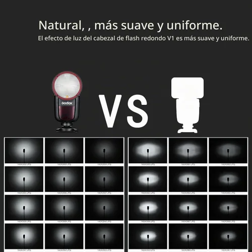 Vista 3 de Flash GODOX V1-C Versión USA para Canon, Flash Speedlight V1-CU con 2.4G Inalámbrico TTL, Batería Recargable, Sincronización de Alta Velocidad