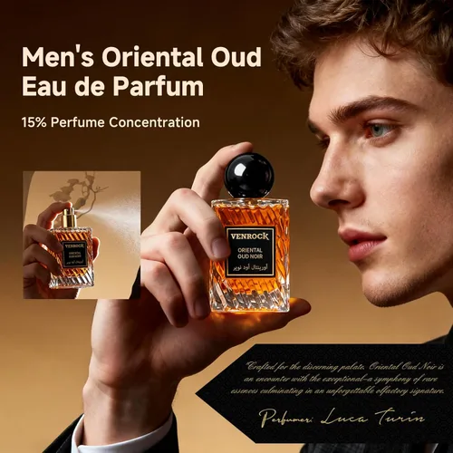 Vista 2 de Venrock Oriental Oud Noir EDP Spray 1.7 fl oz – Perfume oriental Woody para hombre, aroma árabe de larga duración, premium para ocasiones especiales