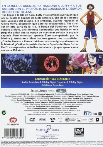 Vista 2 de One Piece: Norowareta Seiken (UNA PIEZA). PELÍCULA 5. LA MALDICIÓN DE LA ESPADA SAGRADA - DVD -, Importé d'Espagne, langues sur