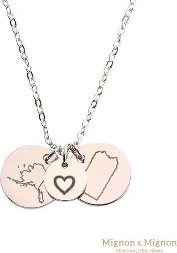 Vista 5 de Best Friend Necklace Long Distance Friendship Custom Two State Jewelry, Gifts for Women, Mother Daughter Relationship, Unique Personalized Necklace