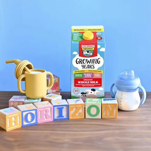 Vista 4 de Horizon Organic Growing Years - Leche entera con DHA Omega 3, medio galón, orgánico, 64 onzas líquidas