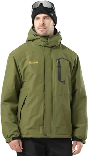Vista 2 de Chaqueta de esquí para hombre, impermeable, cálida, abrigo de nieve de invierno para senderismo