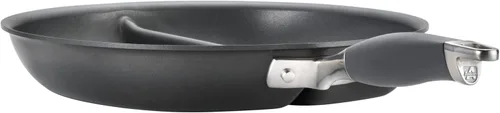 Vista 8 de Anolon Advanced - Parrilla dividida antiadherente anodizada dura, sartén para plancha, 12.5 pulgadas, color gris