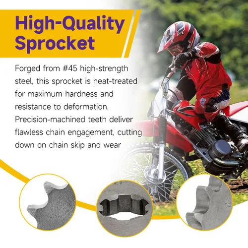 Vista 7 de HIAORS 428 13T 17mm Piñones de Motor Delantero para Motocicleta para 50cc 70cc 110cc 125cc 140cc 160cc TaoTao Roketa Coolster Sunl Lifan Chinese ATV