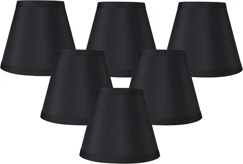 Vista 7 de Juego de 5 lámparas de araña negras de imitación de seda, 3.5 x 6 x 5 pulgadas