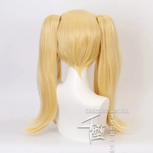 Vista 4 de AniLnc Kakegurui Mary Saotome Meari - Peluca de cabello rubio con cola de caballo para cosplay y gorra de peluca
