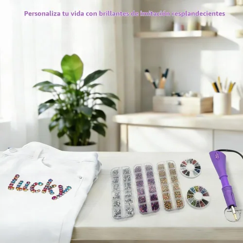 Vista 9 de Afantti Herramienta aplicadora Hotfix Rhinestone Setter Wand Bedazzler Kit