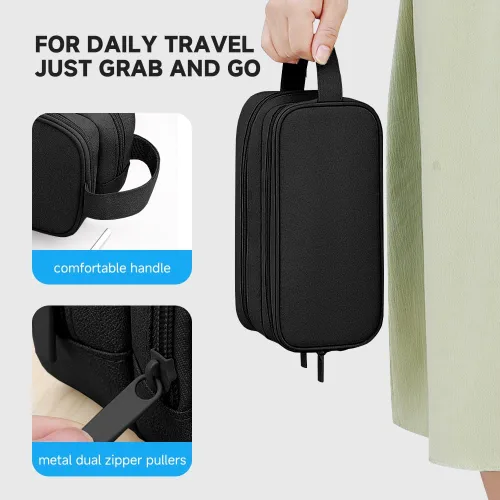 Vista 6 de Teskyer Bolsa organizadora de cables, organizador de accesorios electrónicos de viaje, bolsa de tecnología portátil para cargadores de teléfono