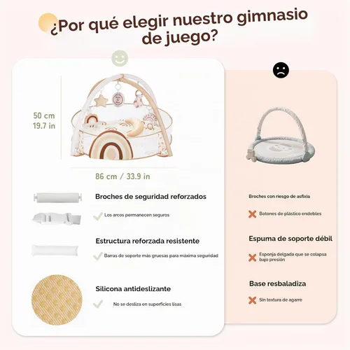 Vista 7 de Crisschirs Gimnasio grande 6 en 1 XL para bebés y piscina de pelotas, tapete de juego y gimnasio de juego, gimnasio combinado de actividades