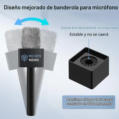 Vista 6 de TONOR Mango de micrófono inalámbrico compatible con DJI, RODE, Hollyland, soporte de micrófono de longitud ajustable para todos los micrófonos