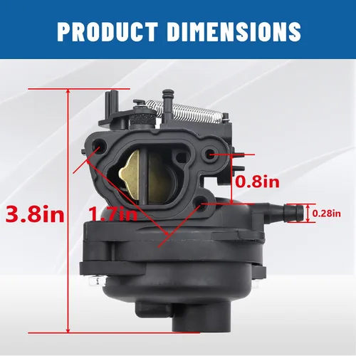 Vista 5 de 799584 Carburador para cortacésped Troy Bilt TB110 TB200 B110 B&S 09P702 550EX, 625EX, 675EX, 725EXI 140cc Motores Reemplaza 594058 594057 592361