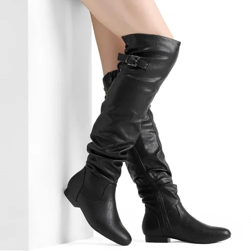 Vista 4 de DREAM PAIRS - Botas de ante para invierno, de altura al muslo, para mujer