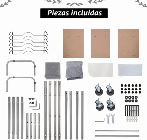 Vista 6 de STORAGE MANIAC - Clasificador de lavandería de 3 secciones con tabla de planchar plegable, carrito de lavandería resistente con ruedas y bolsas
