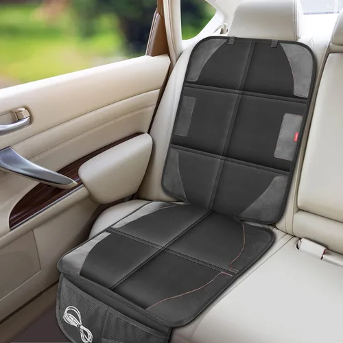 Vista 3 de Protector de asiento de automóvil con acolchado más grueso, tela 600D impermeable protector de asiento de bebé con bolsillos de almacenamiento