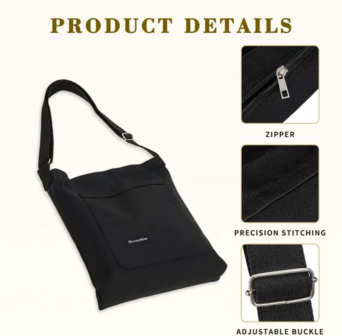 Vista 6 de Beaguful Bolsos Hobo para mujer, bolsos cruzados, bolsos de lona de gran capacidad