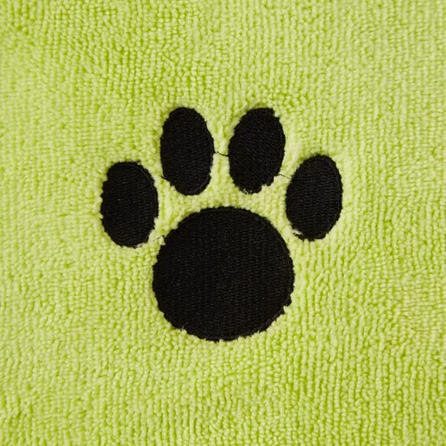 Vista 3 de Bone Dry Toalla de microfibra para aseo de mascotas, colección bordada, XL, 41 x 23.5 pulgadas, color verde lechuga (paquete de 2)