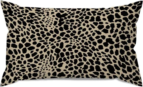 Vista 21 de Fundas de almohada con estampado de leopardo y guepardo negro y marrón, 12 x 18 pulgadas, fundas de cojín de granja para sofá, sala de estar