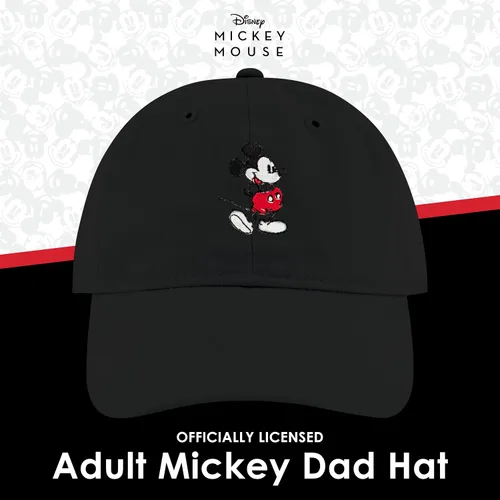 Vista 2 de Concept One Disney Mickey Mouse - Gorro de algodón bordado, ajustable, con ala curvada