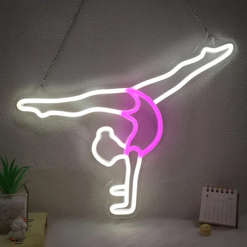 Vista 8 de Letrero de neón de fútbol de OkiyiD para niñas - Decoración de pared deportiva regulable con alimentación USB, regalos únicos para mujeres y niñas