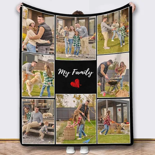 Vista 45 de Mantas de fotos personalizadas, 10 fotos personalizadas, mantas de imagen personalizadas, regalos para hermana, papá, mamá, hija, hijo