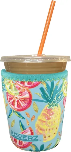 Vista 32 de Funda Koverz para café helado, funda aislante de neopreno para taza, se ajusta a una taza de café de 32 Oz., lavable y reutilizable, accesorios