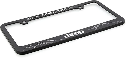 Vista 4 de Jeep Soporte de marco de matrícula de plástico negro - Deja que la aventura comience