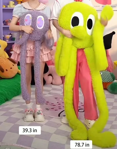 Vista 5 de Juguete gigante de pulpo de piernas largas, almohada de felpa suave de 39.3 pulgadas para niños, niñas, niños y adultos cumpleaños