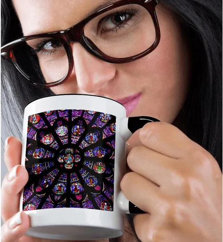 Vista 2 de 3dRose, Taza negra bicolor de 11 oz, negro/blanco
