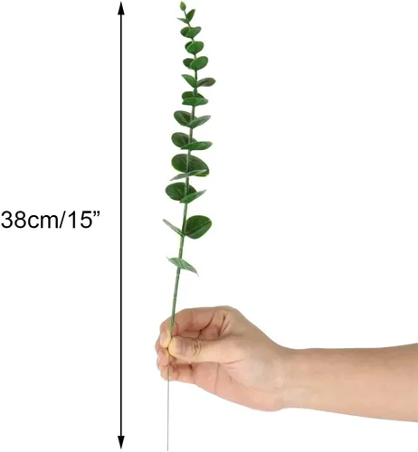 Vista 2 de Sivya Artificial Eucalyptus Stems Real Touch Faux Eucalyptus Stems, Artificial Eucalyptus Leaves for Vase Wedding Bouquet Centerpiece Home Decor