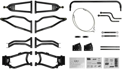 Vista 3 de SuperATV Kit de elevación de viaje largo de 6 pulgadas de alto espacio libre para Polaris RZR 800 (2008-2014) - Negro