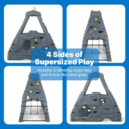 Vista 4 de Step2 Skyward Summit para niños, juego de pared de escalada para niños pequeños, edades de 4 a 8 años, fácil de montar, parque infantil al aire
