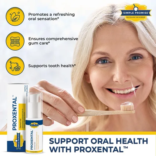 Vista 4 de Simple Promise - ProXental - Gel dental para la salud oral de las encías con xilitol y aloe vera - Cuidado de dientes y encías sensibles, aliento