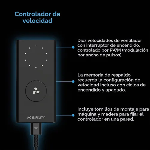Vista 5 de AC Infinity CLOUDLINE LITE - Kit de filtración de aire de 4 pulgadas, ventilador en línea y filtro de carbono, sistema de refrigeración