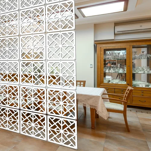 Vista 10 de Lchen Divisor de habitación colgante, 10 paneles colgantes de madera y plástico, panel de pantalla de 0.2 pulgadas de grosor para sala de estar