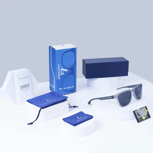 Vista 6 de Lasiyanor Gafas de sol polarizadas cuadradas TAC ligeras, marco TR90, protección UV400, gafas de sol de diseño moderno para hombres y mujeres