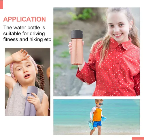 Vista 6 de Botellas de agua deportivas para niños con popote para la escuela, 20/27 onzas, Tritan sin BPA, a prueba de fugas, botellas para niños con tapa