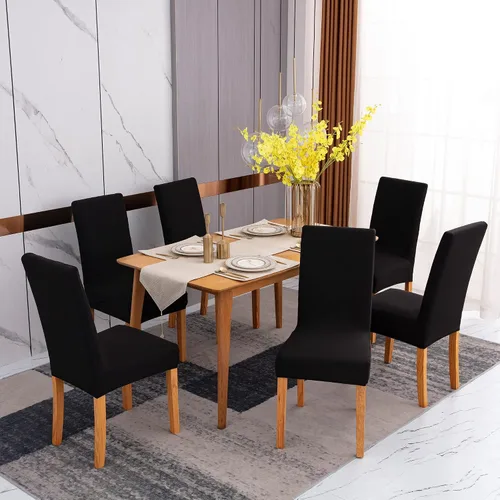 Vista 8 de Sufdari Juego de 2 fundas para sillas de comedor, fundas para sillas de cocina, fundas para sillas Parsons, protectores de sillas de elastano