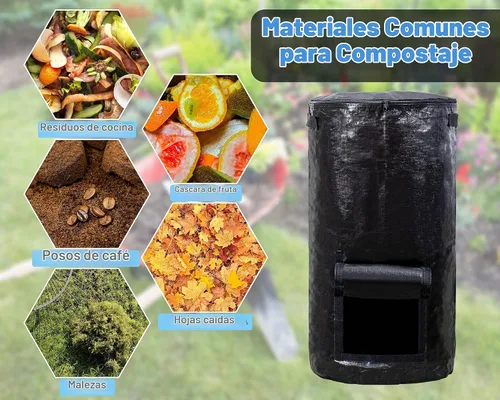 Vista 3 de MyLifeUNIT Contenedores de compostaje para exteriores, contenedor de compostaje para jardín exterior, bolsa de basura reutilizable para jardín, 34