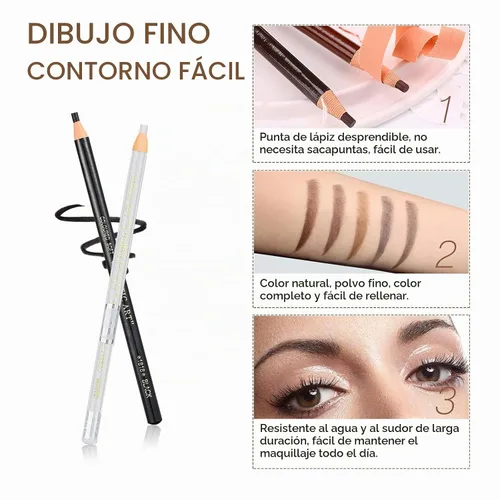 Vista 5 de Juego de lápices de cejas impermeables, Lapiz de Cejas (5+1 negro)