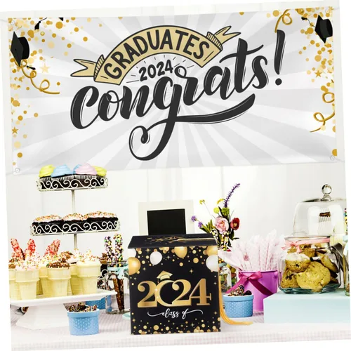 Vista 5 de BESTOYARD Caja de titular de la tarjeta de graduación 2023, caja de tarjetas de felicitaciones, caja de tarjetas de invitación, regalos de fiesta