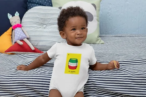 Vista 5 de Pop Threads El Barril Barrel Loteria Card Mexican Bingo Infant Baby Boy Girl Bodysuit