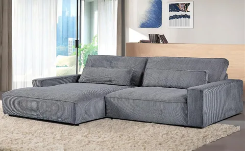 Vista 3 de Container Furniture Direct Luxe - Sofá modular de dos piezas de gran tamaño para sala de estar, sofá en forma de L con diván, tapizado con tela
