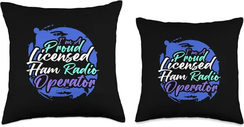 Vista 3 de Frequency System & Radio Stations Designs Ham Operator Administrator Nerd - Almohada de radio aficionado, 16 x 16 pulgadas, multicolor
