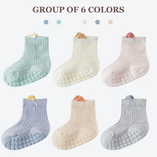 Vista 5 de Nuevos calcetines de malla de verano para bebés, niños y niñas pequeñas, calcetines para recién nacidos, accesorios esenciales para bebés