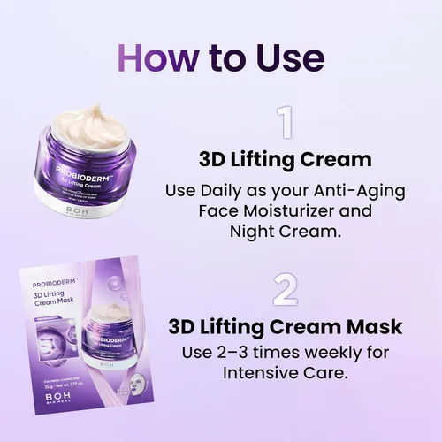 Vista 6 de BIOHEAL BOH PROBIODERM™ 3D Crema Lifting Set Doble + Crema Máscaras Crema Facial Antienvejecimiento Coreana para Arrugas y Reafirmación de la Piel