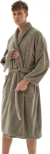Vista 3 de Ghui Bathrobe Terry Bathrobe Men,100% Cotton Terry Cloth Robes with Shawl Collar