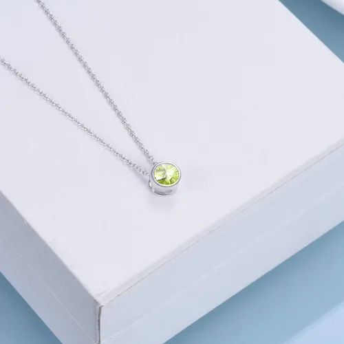 Vista 2 de Collar de plata de ley 925 con circonita para mujeres, adolescentes y niñas