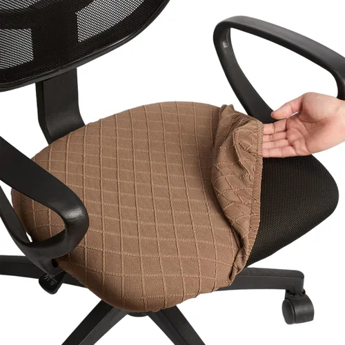 Vista 26 de Melaluxe - Funda elástica de jacquard para silla de oficina, funda extraíble y lavable para silla de escritorio, cubierta giratoria para asiento
