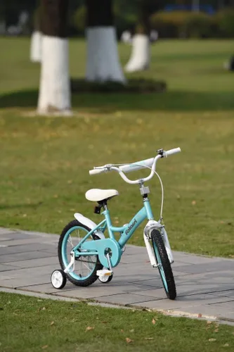 Vista 2 de Bicicleta para niños de 14, 16 y 18 pulgadas para niños y niñas de 3 a 9 años, bicicleta infantil con campana y ruedas de entrenamiento, múltiples